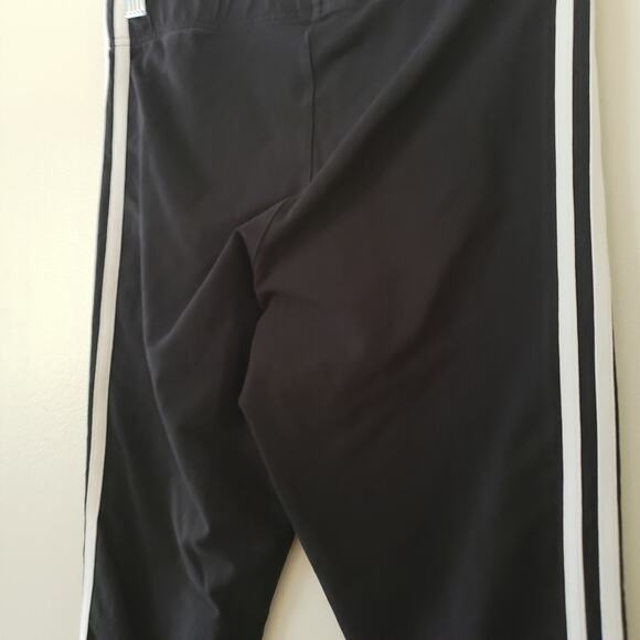 Adidas Logo 3 Stripe Leggings Black & White Size Medium - Picture 5 of 6